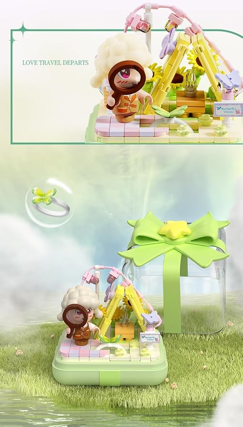 Creative Block Toys Block Ring Box 140PCS for Girls Birthday Gift Ornament Decoration Valentine's Day Gift for Teens Age 14 +