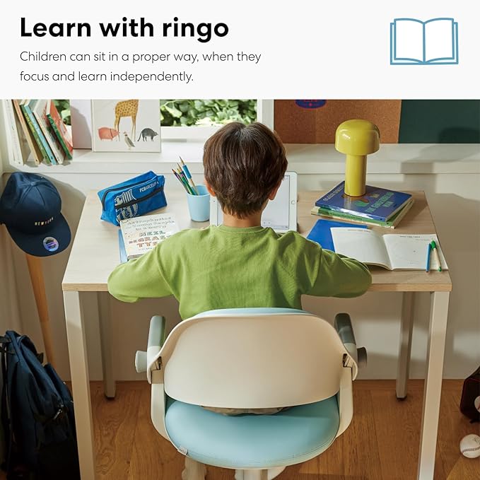 SIDIZ Ringo Kids Desk Chair : Ergonomic Kids Chair with Footrest, 4-Step Growing Function, Adjustable Seat Height, Sit-Locking Casters, Swivel Type Kids Chair (Rosy Pink Chair)