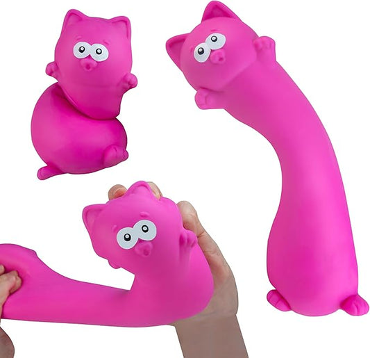 ORB Easy Sqweezy Pets Giant Stretchy Cat - Stretches Up to 5 Feet Long - Huge Jumbo Sized Purple Squishy Toy Kitten, Stretch and Squeeze for Stress Relief - Fun Sensory Fidget Toy for Kids and Adults