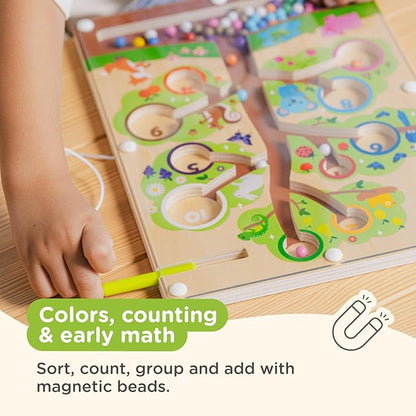 Nene Toys Color Tree Maze – Montessori Magnetic Board for Toddlers 2 3 4 5 Years – Wooden Color & Number Sorting Game – Fine Motor Skills Toy for Preschool Kids – Travel Busy Board Educational Toy
