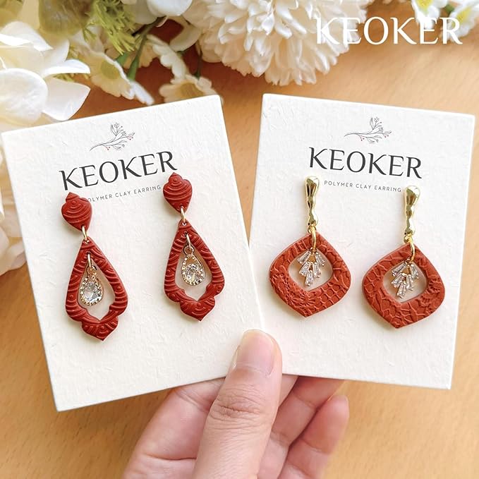 Keoker Polymer Clay Cutters, Boho Clay Cutters for Polymer Clay Jewelry, Basic Polymer Clay Cutters, Clay Earrings Cutters
