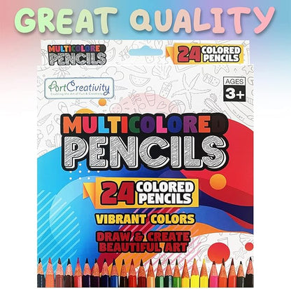 ArtCreativity Multi Colored Pencils - 24 Pack - Pre-Sharpened Coloring Pencil Set - Color Pencils for School Art Projects, Creative Play, Drawing - Great Gift Idea for Kids and Adults