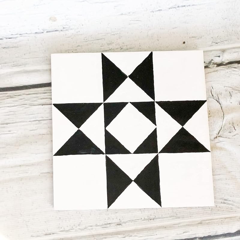 Unfinished Barn Quilt Square Wooden Sign DIY Adult Craft Kits to Paint, Kaleidoscope Country Decor Canvas Quilts Blocks for Painting (9 inches, Hourglass) AVTRBoutique