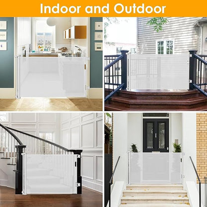 60 Inch Retractable Baby Gates Dog Gates for The House 33’’Tall Baby Gates for Doorways Extend up to 60’’Wide Dog Gate for Stairs Retractable Gate Outdoor Gates for Decks Dog Gate Indoor (Light Gray)