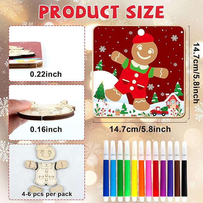 8 Pack Christmas Wooden Puzzles for Toddlers Christmas Puzzles Coloring Craft Kits for Kids Christmas Stocking Stuffers Crafts Toys Winter Xmas Party Favors Gifts Educational Jigsaw Puzzle