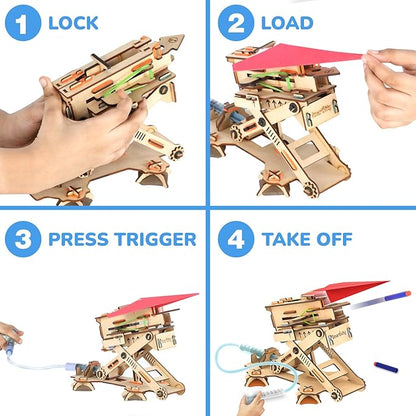 Smartivity 2in1 Hydraulic Airplanes & Darts Launcher STEM Toy for Kids Ages 6-14 Years I Cool Birthday Gifts for Boys & Girls | DIY Science STEM Kit for 6, 8,10,12,14 Years I Engineering Game