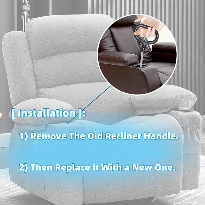 Recliner Handle Replacement Compatible With Lazy Boy, Recliner Pull Handle Cable / Release Cable For Lazyboy - D Ring Parachute Style Recliner, For Lazy Boy Couch Sofa, 3" Exposed Wire O-Shaped End