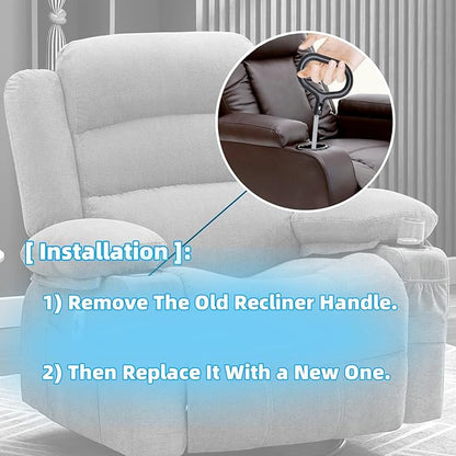 Recliner Handle Replacement Compatible With Lazy Boy, Recliner Pull Handle Cable / Release Cable For Lazyboy - D Ring Parachute Style Recliner, For Lazy Boy Couch Sofa, 3" Exposed Wire O-Shaped End