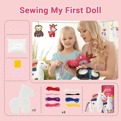 Avenir DIY Sewing Kit for Beginner Kids Arts & Crafts Soft Toy My First Craft Set with Heart Instructions & Plush Felt Materials for Learn to Sew, Embroidery for 6 Years