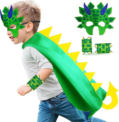 iROLEWIN Dinosaur-Costume for Kids Dragon Cape Mask as Boys Girls Dino Dress-Up Clothes for Play Toys Birthday Party Gifts