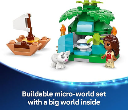 LEGO Disney Moana's Island Fun Building Toy Playset - Princess Moana Toy for Kids, Girls and Boys, Ages 5+ - with 2 Disney Micro-Dolls and Pua Animal Figure - Gift Idea for Birthdays - 43260