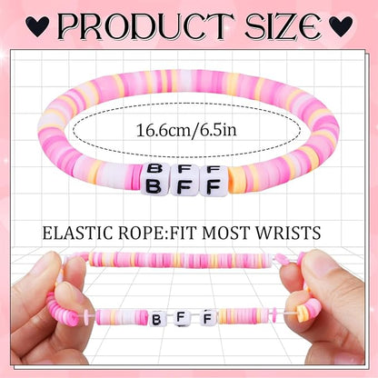 MOVINPE Valentines Day Cards for Girls Classroom Bulk, 24 Pack Friendship Bead Bracelets with Valentines Day Gift Cards, Classroom Prizes, Exchange Gift, Valentine’s Day Cards for Kids School