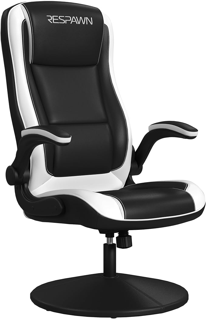 RESPAWN 800 Racing Style Gaming Rocker Chair, Rocking Gaming Chair, in White RSP 800 BLK WHT