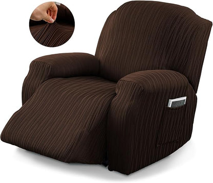Recliner Cover Stretch Soft Couch Cover for Dogs, Sofa Slipcover for Recliner Couch Leakproof Furniture Protector for Kids, Pets (Chocolate)