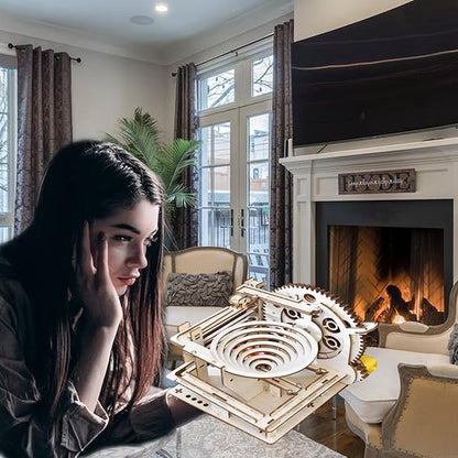 3D Puzzle Marble Run for Adults Stem Projects for Kids Wooden Engineering Puzzle Kit Science Project Kits Wood Mechanical Building Puzzles DIY Mode Kits