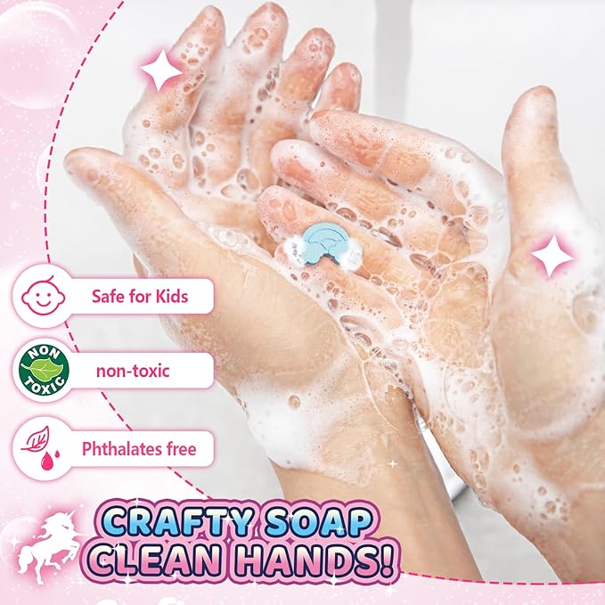 Soap Making Kit Unicorn Toys for 3 4 5 6 7 Year Old Girl Arts and Crafts for Kids Age 8-12 DIY Soap Machine Christmas Birthday Easter Gifts for Kids Craft Kits for Girls Boys Make Your Own Soap