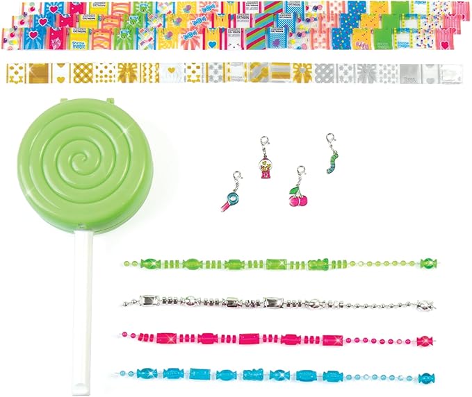 Make It Real Shrink Magic Lollipop Bracelet Kits - 2-Pack DIY Jewelry Sets for Girls - Create & Style with Heat-Shrinking Candy Designs - Reusable & Restylable - Great Gift for Creative Kids Ages 8