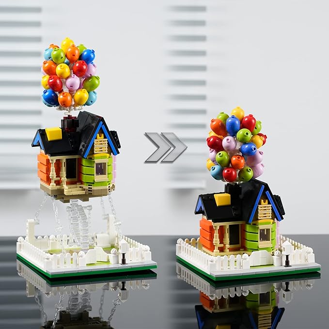 ENJBRICK Up Balloon House Building Kit for Kids Age 8-14 Yrs,Creative Building Block Set 635 pcs,Girl Toys for Christmas and Birthday Gifts,Tensegrity Sculptures Building