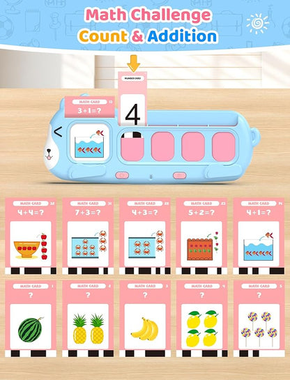 QuTZ Talking Phonics Flash Cards - Mastering Numbers, Letter Sound, Improving Reading Skills by Blending and Segmenting Words, Home School Supplies, Preschool Learning Activities for Toddlers 3-8