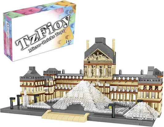 Paris Louvre Museum Building Blocks Set (3377Pcs) Famous World Architecture Educational Toys Micro Bricks for Kids Adults