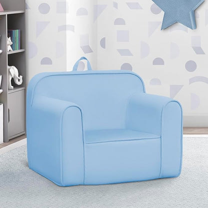 Delta Children Cozee Chair -Foam Kids Chair for Ages 18 Months and Up, Powder Blue