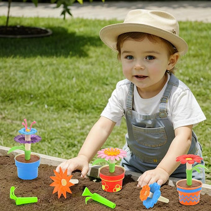 Pairez Toys Flowers Building Blocks Toys, Painting Kit Flower Toys for Kids, Arts and Crafts Kits, STEM Educational Gardening Pretend Toy for Girls & Boys Age 6 7 8 9 10