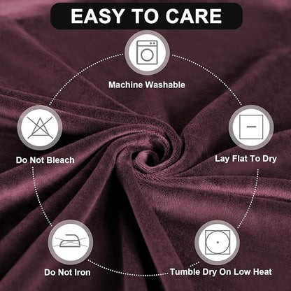 FestiCorp Recliner Chair Covers Real Velvet 4-Pieces Recliner Covers for Small Lazy Boy Recliner Chair Stretch Recliner Sofa Slipcovers Furniture Protector with Side Pocket & Elastic Bottom, Burgundy