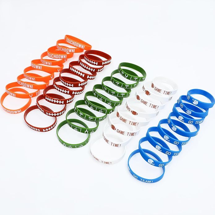 SOTOGO 48 Pieces Bracelets Multicolor Silicone Stretch Wristbands for Christmas Birthday Party Supplies