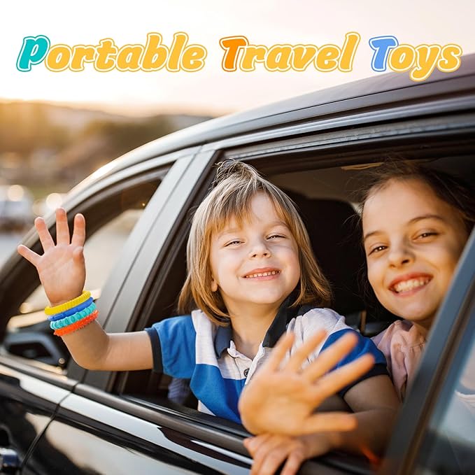 Stretchy Sensory Fidget Toys for Kids: 4 Pack Wearable Fidget Bracelets | Calming Toys for Autism Children ADHD Special Needs | Quiet Travel Toys for Toddlers Boys Girls | Fidgets for Hand