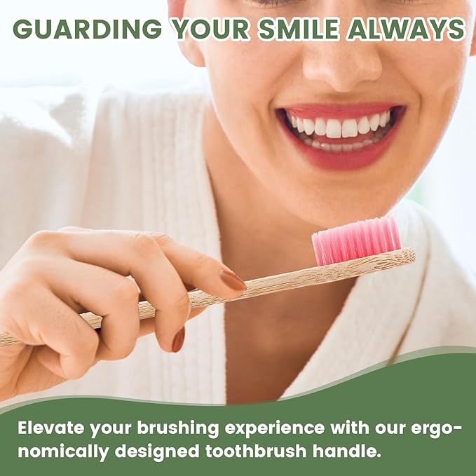 30PCS Biodegradable Bamboo Toothbrushes, BPA Free Soft Toothbrushes for Adults and Kids, Soft Bristles Toothbrushes, Eco-Friendly Natural Wooden Toothbrush Bulk, Box of Two Reusable Travel Toothbrush