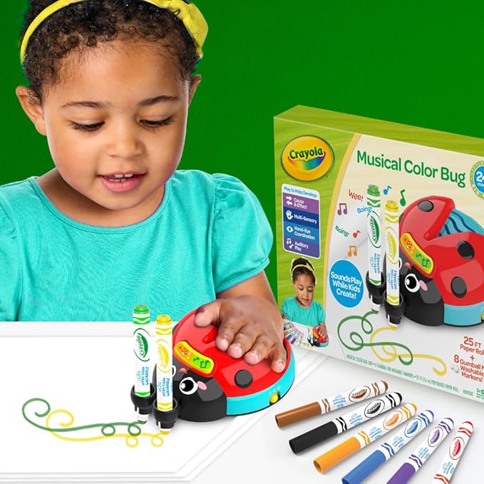 Crayola Musical Color Bug, Toddler Sensory Toy, Ladybug Toy for Kids, Arts & Crafts, Gifts for Toddlers, Ages 2, 3, 4