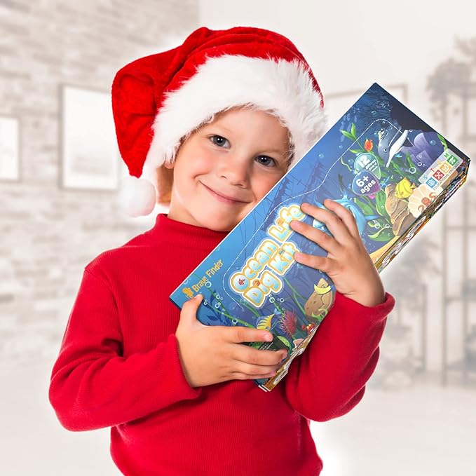 EARTH'SCODE Ocean Animals Dig Kit, Seashell Excavation Dig Bricks, Science Educational Gift for Kids