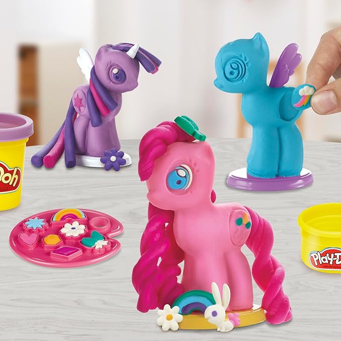 Play-Doh Make 'n Style Ponies Playset, My Little Pony Figures, 9 Colors, Kids Arts & Crafts Set, Preschool Toys, Easter Gifts for Girls & Boys, Ages 3+ (Amazon Exclusive)