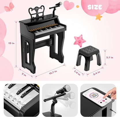 Toy Pianos for Kids Ages 3-7 - with Piano Keyboard Stickers for Toddler Piano Learning Beginners 37 Keys 4 5 6 Years Old Girls and Boys Birthday Gift