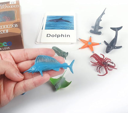 MEROCO Montessori Animal Match Game Cards Marine Animal Matching Montessori Language Materials Toddlers Preschool Educational Learning Toys NEWT011