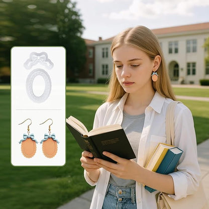 Teacher's Day & Graduation Season Polymer Clay Cutters Set - 8Pcs Sun Book Apple Pencil Bow Earring Molds for Jewelry Making, Perfect Gifts for Teachers & Students
