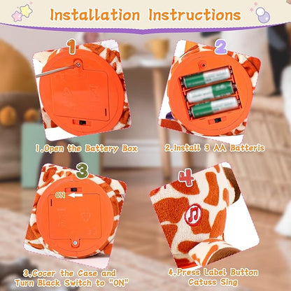 Dancing Talking Giraffe Toy, Stuffed Animal Baby Toy Repeating What You Say, Glowing Musical Electronic Giraffe Gifts for Toddlers 1-3 Years Old, Easter Gift for Kids (New Giraffe)
