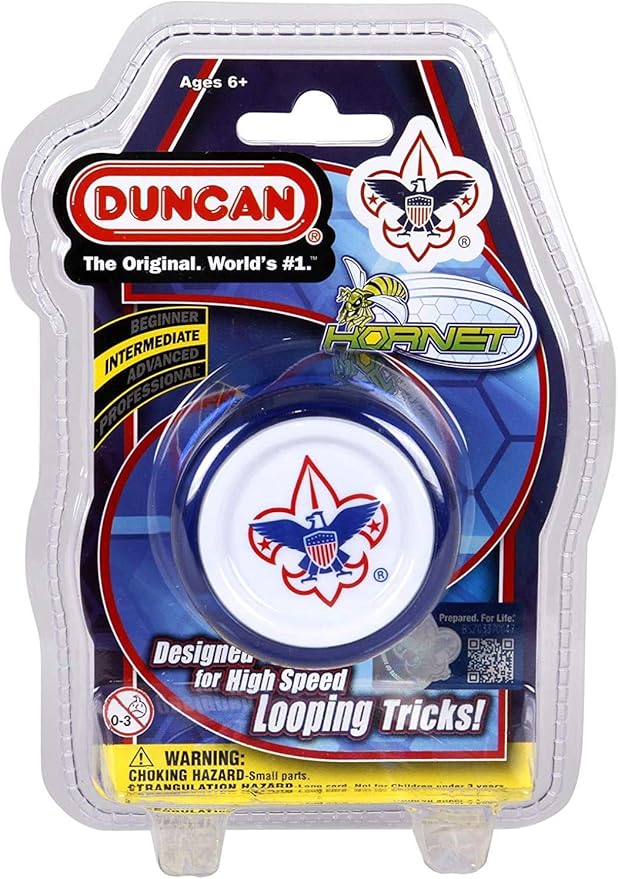Duncan Toys Hornet Pro Looping Yo-Yo with String, Ball Bearing Axle and Plastic Body, Blue with White Cap