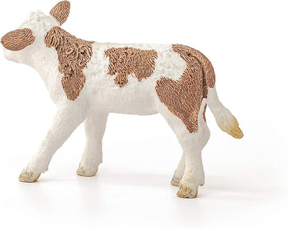 Schleich Farm World, Farm Animal Toys for Boys and Girls 3 and Above, Simmental Calf Toy Cow, Ages 3+, Multicolor, 2 inch
