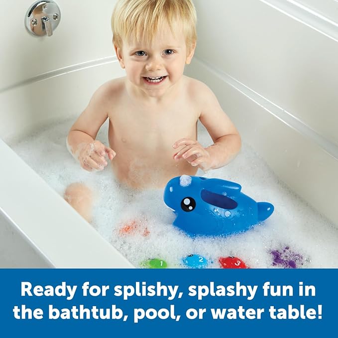 Learning Resources Steve The Scoop & Splash Shark, 7 Pieces, Ages 18 Months+, Toddler Learning Toys, Baby Toys ,Toddler Bathtub,Pool Toys, Water Toys