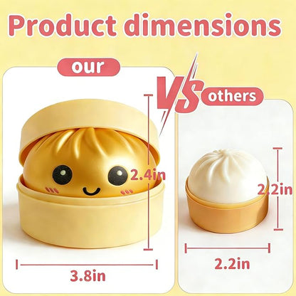 Dumpling Squishy Mystery Box, Super Soft Slow Rising TPR Tear-Resistant Smiley Face Dumpling Toy, Fidget Sensory Toys for Easter Basket Stuffers, Parties, Classroom Prizes Adults Kids( Gold