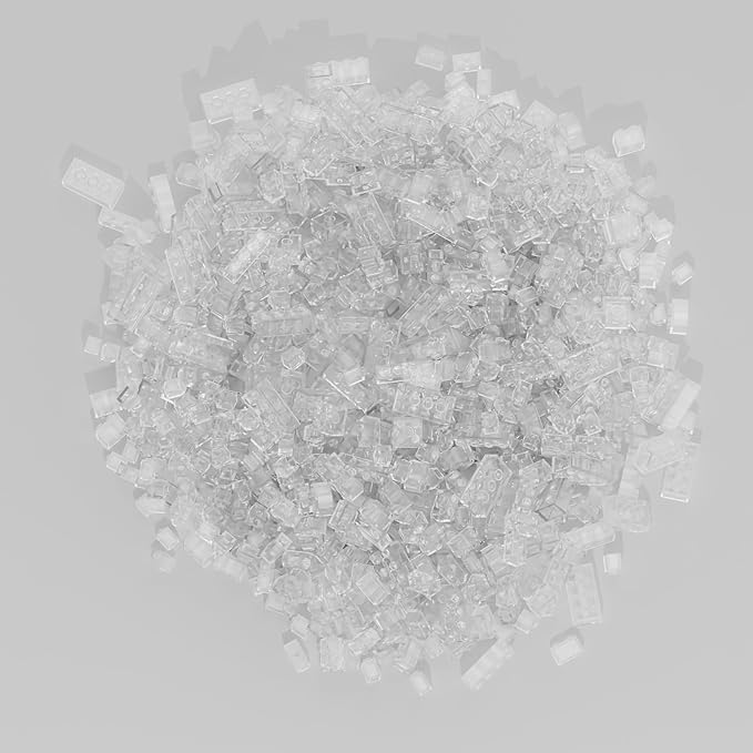 300 Pcs Classic Building Bricks, Fully Transparent Bulk Bricks,Compatible with Major Brands Parts and Pieces, Creative Building Block Toys for Boys Girls Ages 6 7 8 9 10 Year Old