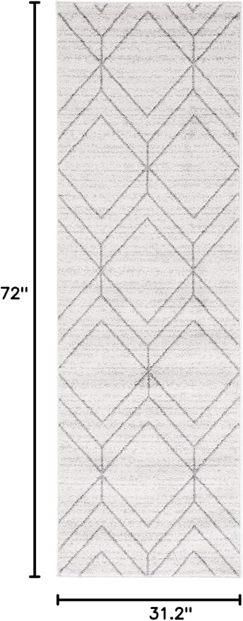 SAFAVIEH Adirondack Collection Runner Rug - 2'6" x 6', Light Grey & Dark Grey, Modern Geometric Design, Non-Shedding & Easy Care, Ideal for High Traffic Areas in Living Room, Bedroom (ADR241G)