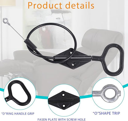D-Ring Recliner Handle Replacement, Compatible with Lazy boy Handle Parachute Recliner Release Extension Cable, 22 inch Inclined Sofa seat Handle Replacement Accessories