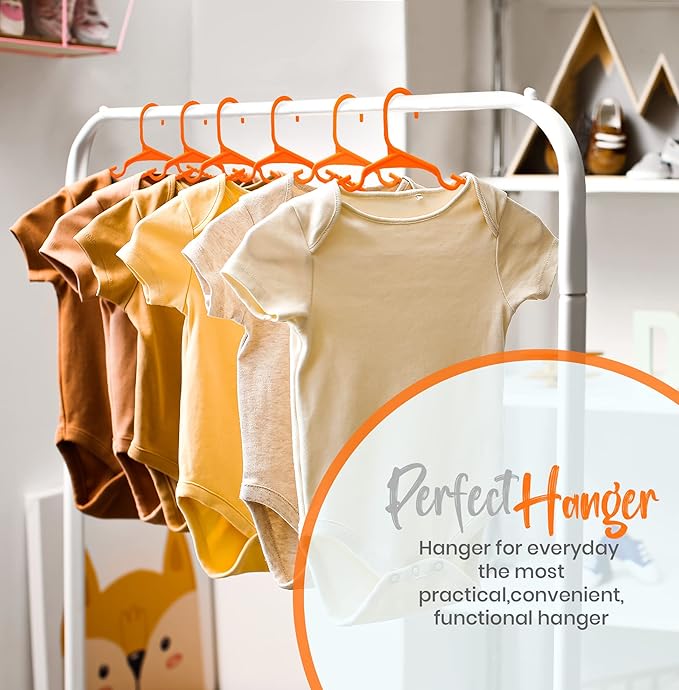 Utopia Home 60 Pack Kids Hangers - 11.5 Inch Plastic Baby Hangers for Closet - Childrens Hanger for Clothes & Infant Hanger for Closet - Ideal for Everyday Standard Use (Orange)