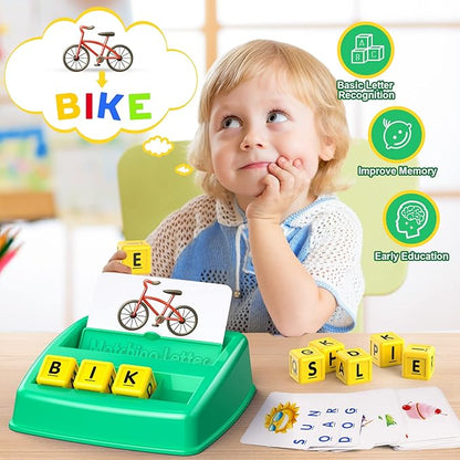 SAITCPRY Toys for Ages 2-4 4-6,Educational Toys for 3 4 5 Year Old for Toddlers 2-4 Year Matching Letter Games for 3-5 Montessori Toys for Kids Birthday Halloween Christmas Stocking Stuffer Gifts