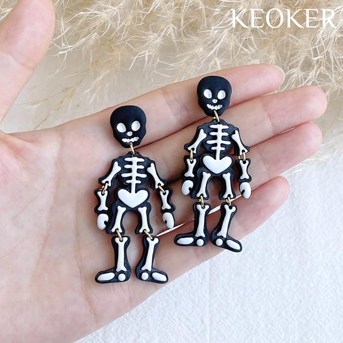 Keoker Halloween Polymer Clay Cutters for Earrings, 10 Shapes Halloween Clay Cutters for Polymer Clay Jewelry