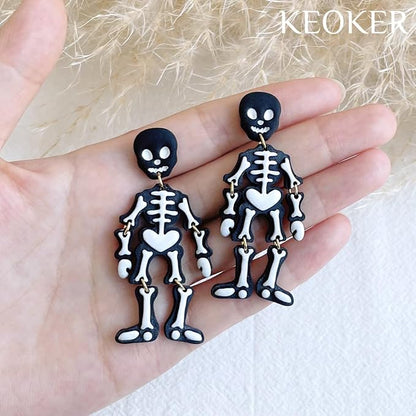 Keoker Halloween Polymer Clay Cutters for Earrings, 10 Shapes Halloween Clay Cutters for Polymer Clay Jewelry