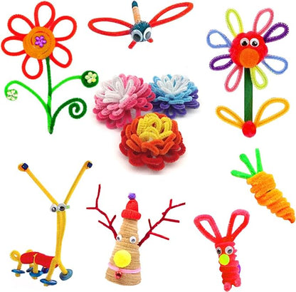 TOAOB 100pcs Pipe Cleaners Crafts Supplies Red Pipe Cleaners Chenille Stems 6mm x 12 Inch Fuzzy Pipe Cleaners for DIY Art Crafts Decorations