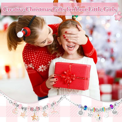 LifeisLuck Charm Bracelet Making Kit, Jewelry Making Kit for Girls DIY Charm Necklace Kit with Bracelet Organizer Box Unicorns Crafts Girls Toys Age 5 6 7 8-12 Birthday Gifts for Kids – A